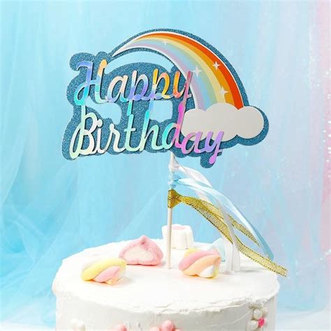 Jual Topper Cake Kertas Pelangi Glitter Shopee Indonesia