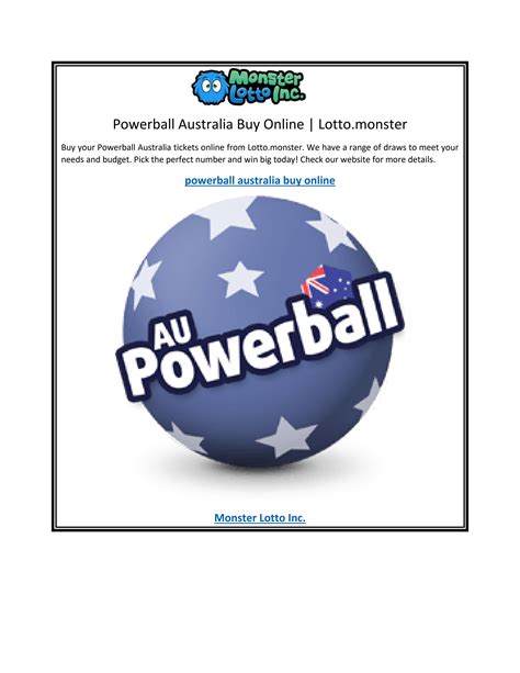 Powerball Australia Buy Online | Lotto.monster by Monster Lotto Inc ...