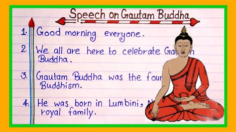 Speech On Gautam Buddha In English Lines Speech On Gautam Buddha