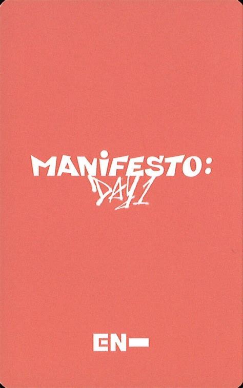 Enhypen Manifesto Day Weversejapan Bonus Item Heeseung Trading Card