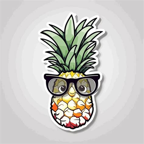 Premium Vector Cute Pineapple Hand Drawn Vector Sticker