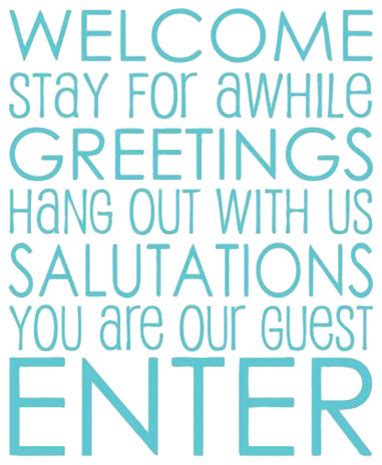 Decal Vinyl Wall Sticker Welcome Stay For Awhile Greetings Quote