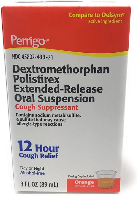 Perrigo Dextromethorphan Polistirex Extended Release Oral Suspension 30 Mg Per 5 Ml 3 Oz