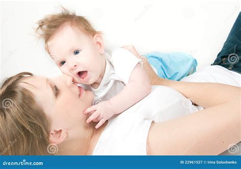 Happy Mum With The Babe Stock Image Image Of Babe Cute