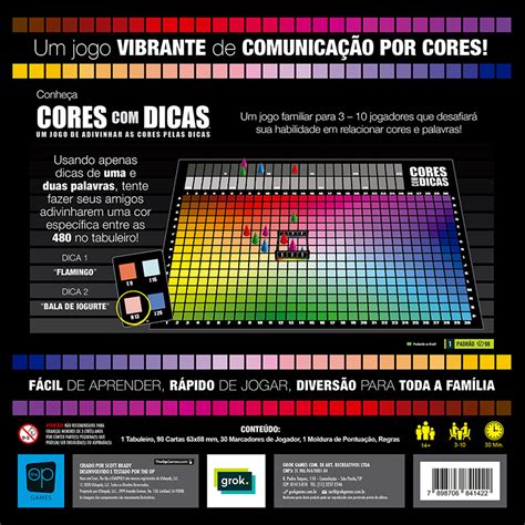 Cores Com Dicas - Cores com Dicas - Jogo de Tabuleiro para Adivinhar Cores com Pistas ...