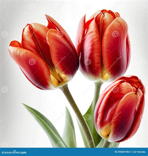 Beautiful Tulips Flowers Bouquet Tulip Flower Vector Art Tulip Flower