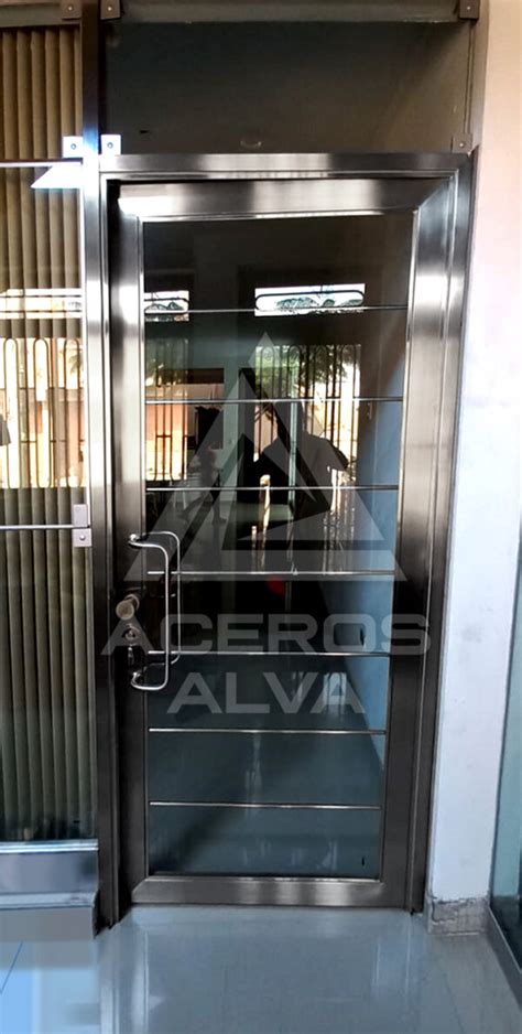 Puerta Principal De Acero Con Vidrio Aceros Alva