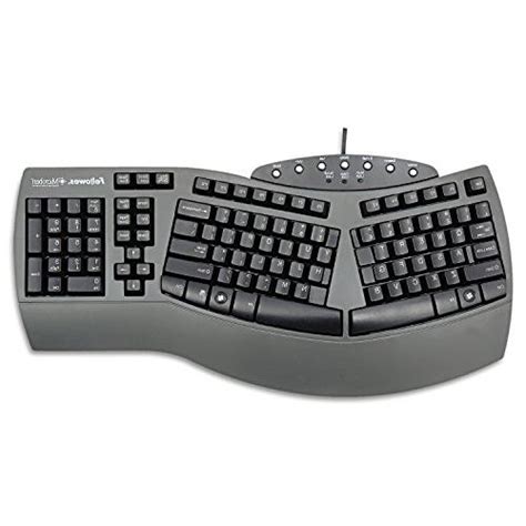 Fellowes® Ergonomic Split Design Keyboard With Antimicrobial Protection