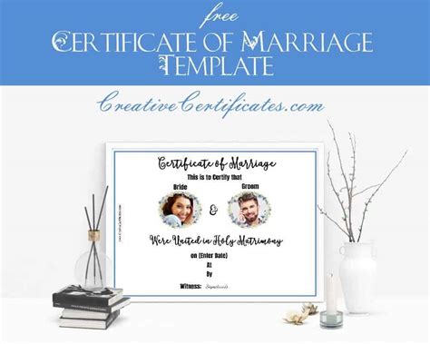 Blank Marriage Certificate Template