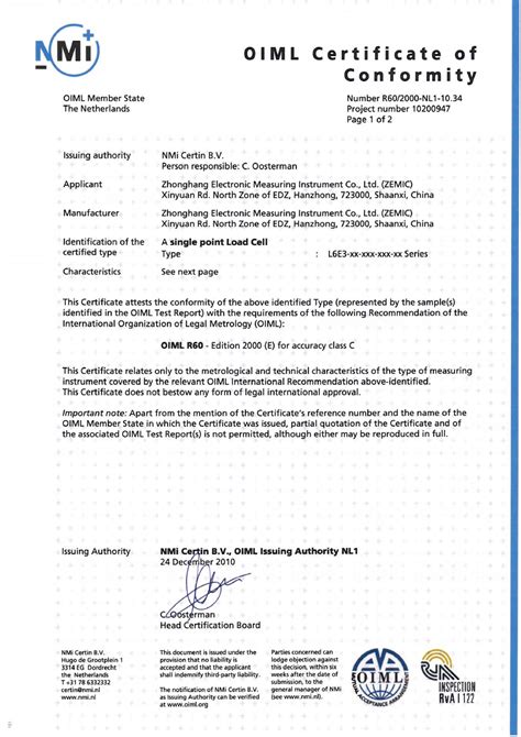 L6e3 Oiml Cc The International Organization Of Legal Metrology Oiml