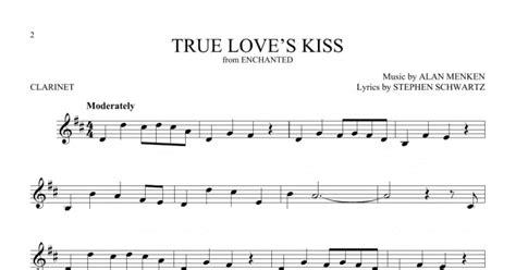 True Love S Kiss From Enchanted Clarinet Solo Print Sheet Music