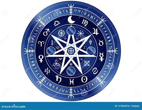 Simbolo Di Wiccan Di Protezione Rune Blu Di Mandala Witches