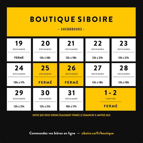 Horaire Des F Tes Siboire Microbrasserie