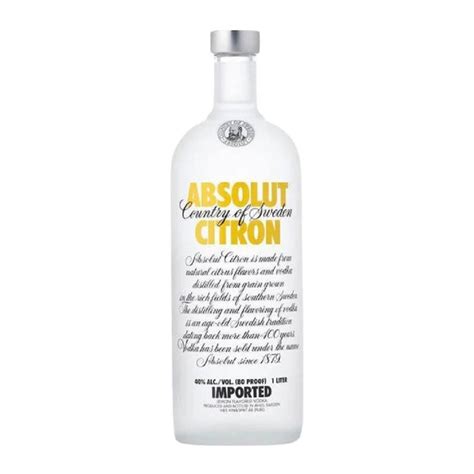 Absolut Citron Lemon Flavored Vodka 1l