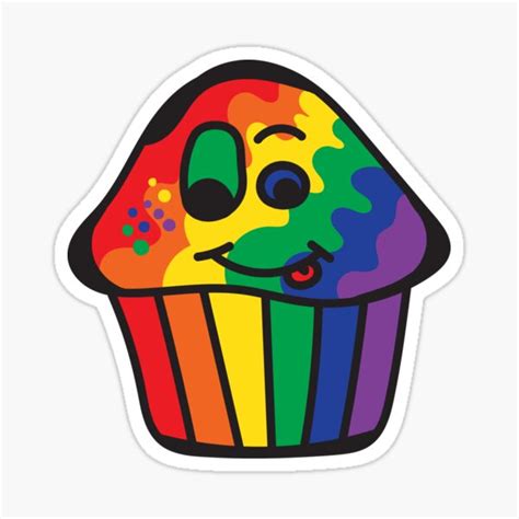 Gay Pride Rainbow Cupcake Sticker For Sale By BiOurPride Redbubble