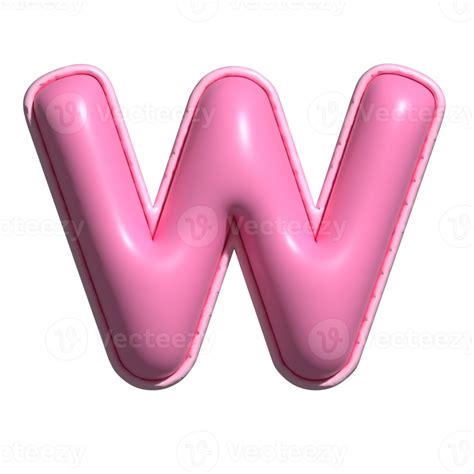 Letter W Pink Alphabet Glossy 22503391 Png