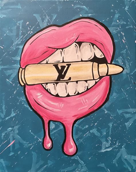 Lv Lips Cm X Cm Including Postage Drip Splash Paint And Sip