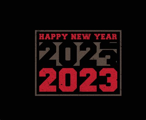 Happy New Year 2023 Typography Vector T-shirt Design 9969751 Vector Art ...