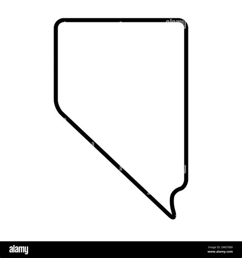 Nevada State Of United States Of America Usa Simplified Thick Black Outline Map With Rounded