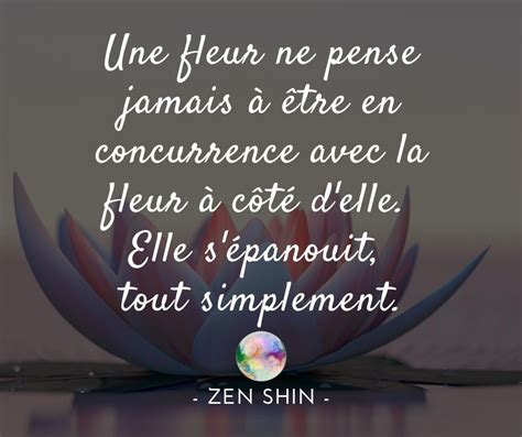 Citation Zen Shin Une fleur ne pense jamais à être en concurrence