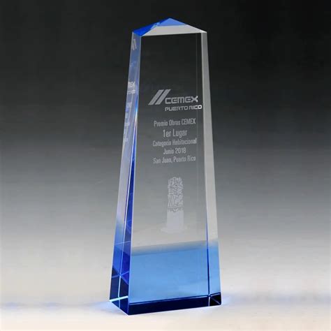 Blue Crystal Obelisk Award Monument Crystal Obelisk Award