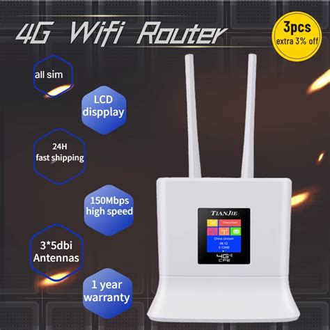 Купить Алиэкспресс TIANJIE 150Mbps 4G Router LTE CPE SIM Card