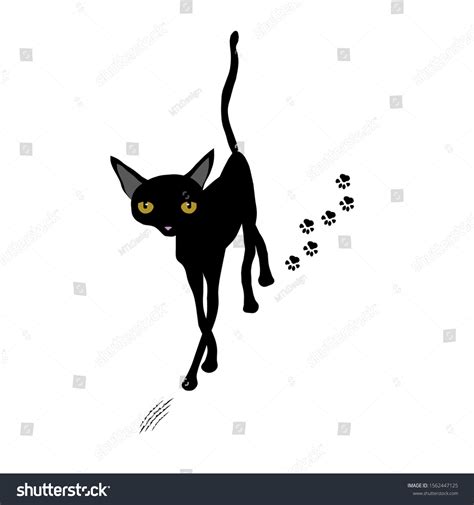 Vector Art Black Cat Trace And Scratch Royalty Free Stock Vector