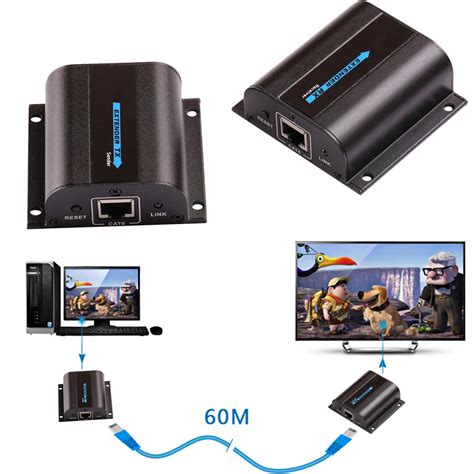 Extensor De Cabo Hd 1080p Hdmi compatível Cat6 Gato 6a 7 Rj45