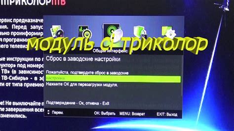 модуль ci триколор, сброс на заводские. - YouTube