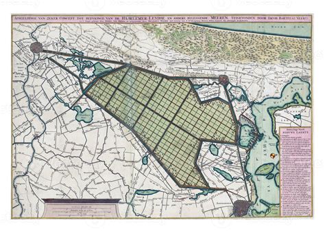 Map with a design for the diking of the Haarlemmermeer, 1641 34452872 ...