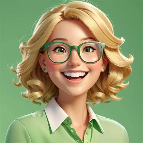 Avatar Blonde Woman Glasses Stock Illustrations Avatar Blonde Woman Glasses Stock