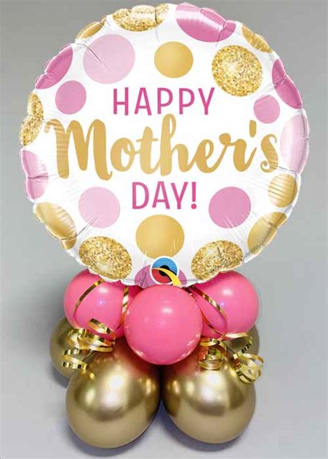 Pink Dots Happy Mothers Day Inflated Balloon Centrepiece [q55830 Cp