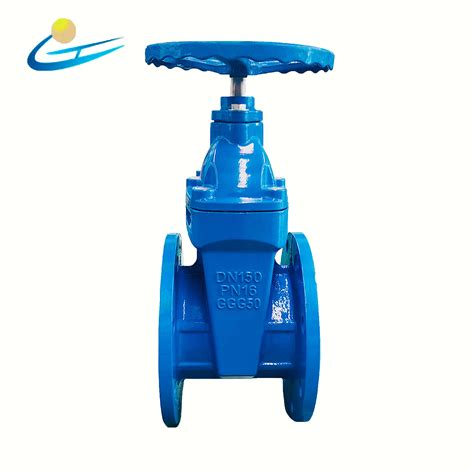 Dn150 Pn16 Ggg50 Cast Iron Flange Sluice Gate Valve Resilient Soft Seat Ductile Iron 6 Inch Gate