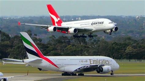 AWESOME Morning Airbus A380 CLOSE UP Landings Takeoffs Melbourne