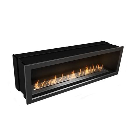 Icon Slimline Firebox 1350 Built In Bioethanol Fire Stainless Steel