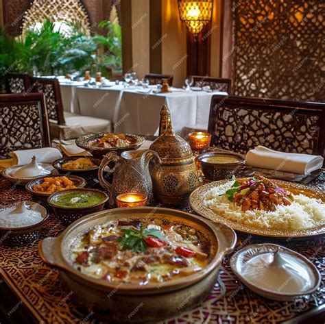 traditional emirati meal served   luxurious dubai restaurant