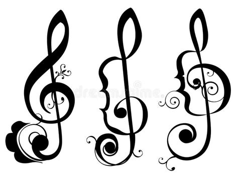 Music Notes Floral Ornament Stock Vector Illustration Of Symbol