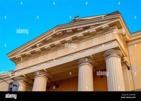 Alghero, Sardinia / Italy - 2018/08/07: Facade of Alghero Cathedral church, known also as ...