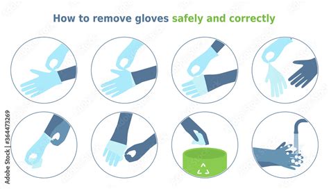 Vector Illustration How To Remove Gloves Safely And Correctly 8