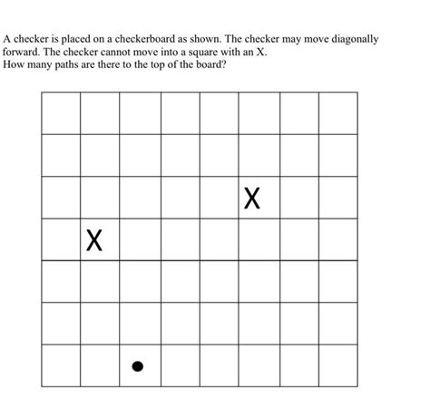 Solved A Checker Is Placed On A Checkerboard As Shown The