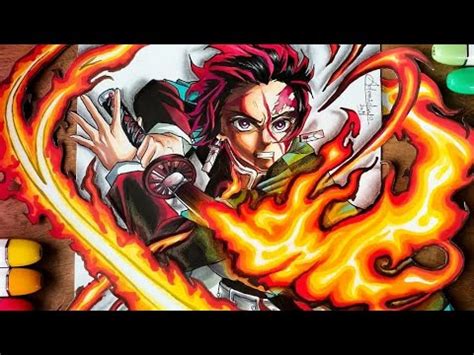 drawing tanjiro  dance   fire god kimetsu  yaiba