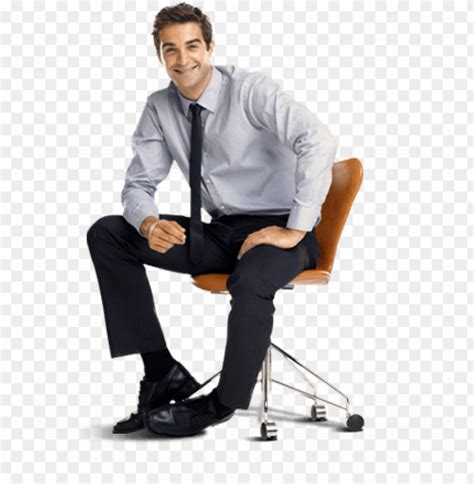 Download Man Sitting In Chair Smiling Sitting On Chair Png Free Png