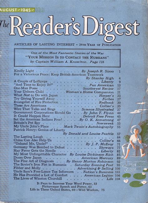 Readers Digest August 1945 At Wolfgangs