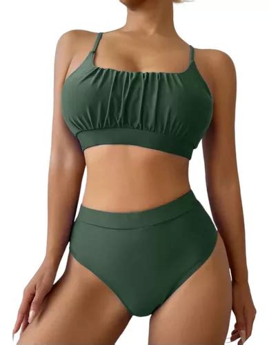 Bikini Biqu Ni Decote Reto Franzido Hot Pant Justo S Parcelamento Sem Juros