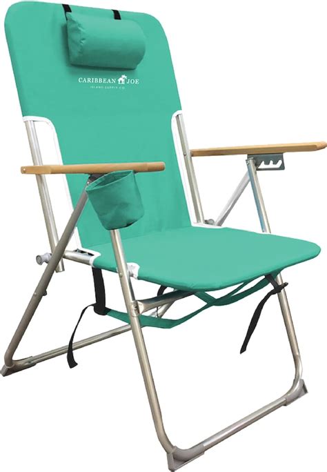 Caribbean Joe Folding Beach Chair 4 Position Portable Backpack