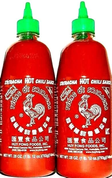 Huy Fong Sriracha Hot Chili Sauce 28 Oz Pack Of 2 ~ Us Seller~ Exp