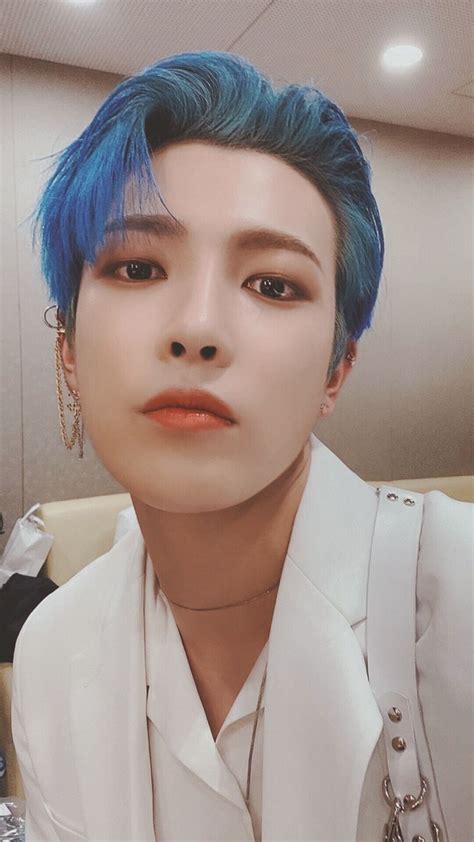 Ateez Edits Kim Hongjoong Blue Hair Pop Bands