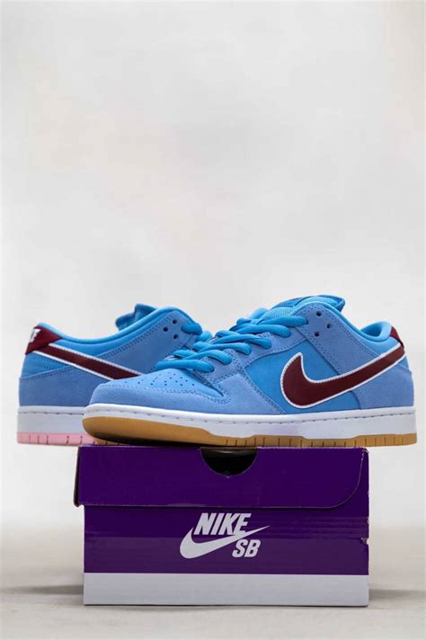 Nike Sb Dunk Low Pro Phillies Valor Blue And Team Maroon