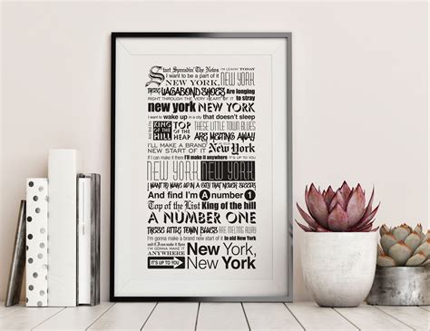 New York New York by Frank Sinatra Lyrics Typography Poster | Etsy