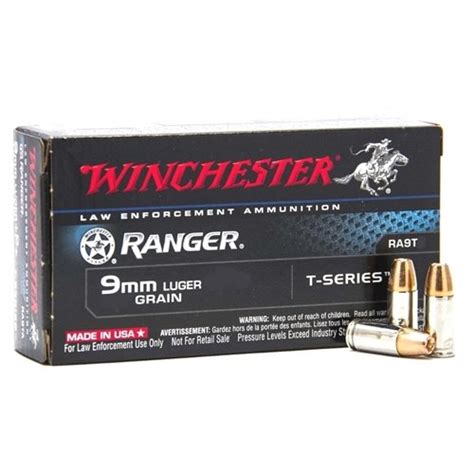 Winchester Ranger 9mm Luger 147 Grain T Series Jacketed Hollow Point